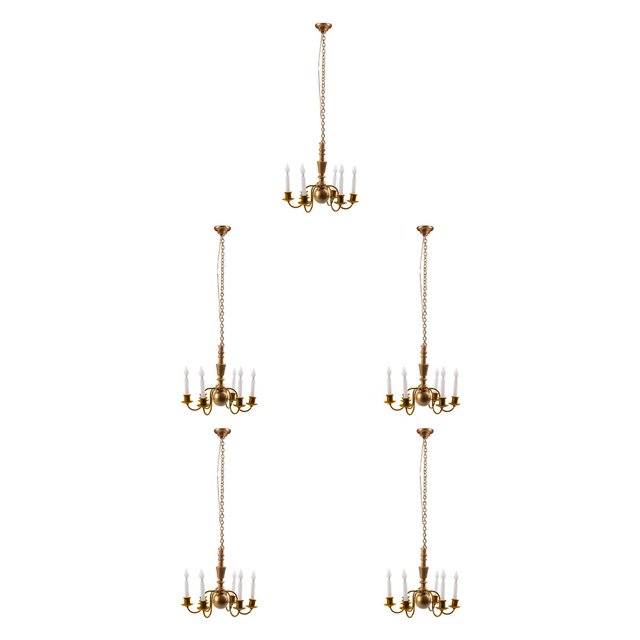 Guardoinrt HO Échelle Suspension Lustre Modèle Contemporain Plafonnier Luminaire Or 13.5cm 5Set