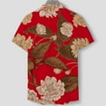 thumbnail image 3 of Mens Hawaiian Shirt Stylish Floral Pattern Short Sleeves Button Down Shirts Tropical Vacation Casual Tees Tops, 3 of 3