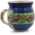 thumbnail image 2 of Polish Pottery Bubble Mug 12oz Polmedia September Meadow Theme UNIKAT Hand Painted in Boleslawiec, Poland + Certificate of Authenticity, 2 of 6