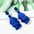 thumbnail image 2 of Blue Tassel Earrings for Women | Colorful Layered Tassle 3 Tier Bohemian Earrings | Dangle Drop Earrings for Women Gifts, 2 of 6