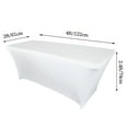 thumbnail image 2 of Keylever 4FT Fitted Spandex Tablecloth, Elastic Rectangular Table Cover for Party Birthday Banquet Wedding, White, 2 Pack, 2 of 8