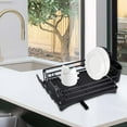 thumbnail image 4 of Soporte para utensilios de cocina, soporte para tazas de fregadero a prueba de herrumbre, soporte para platos y cubiertos que ahorra espacio, soporte , Negro Macarena Soporte para cubiertos, 4 of 6