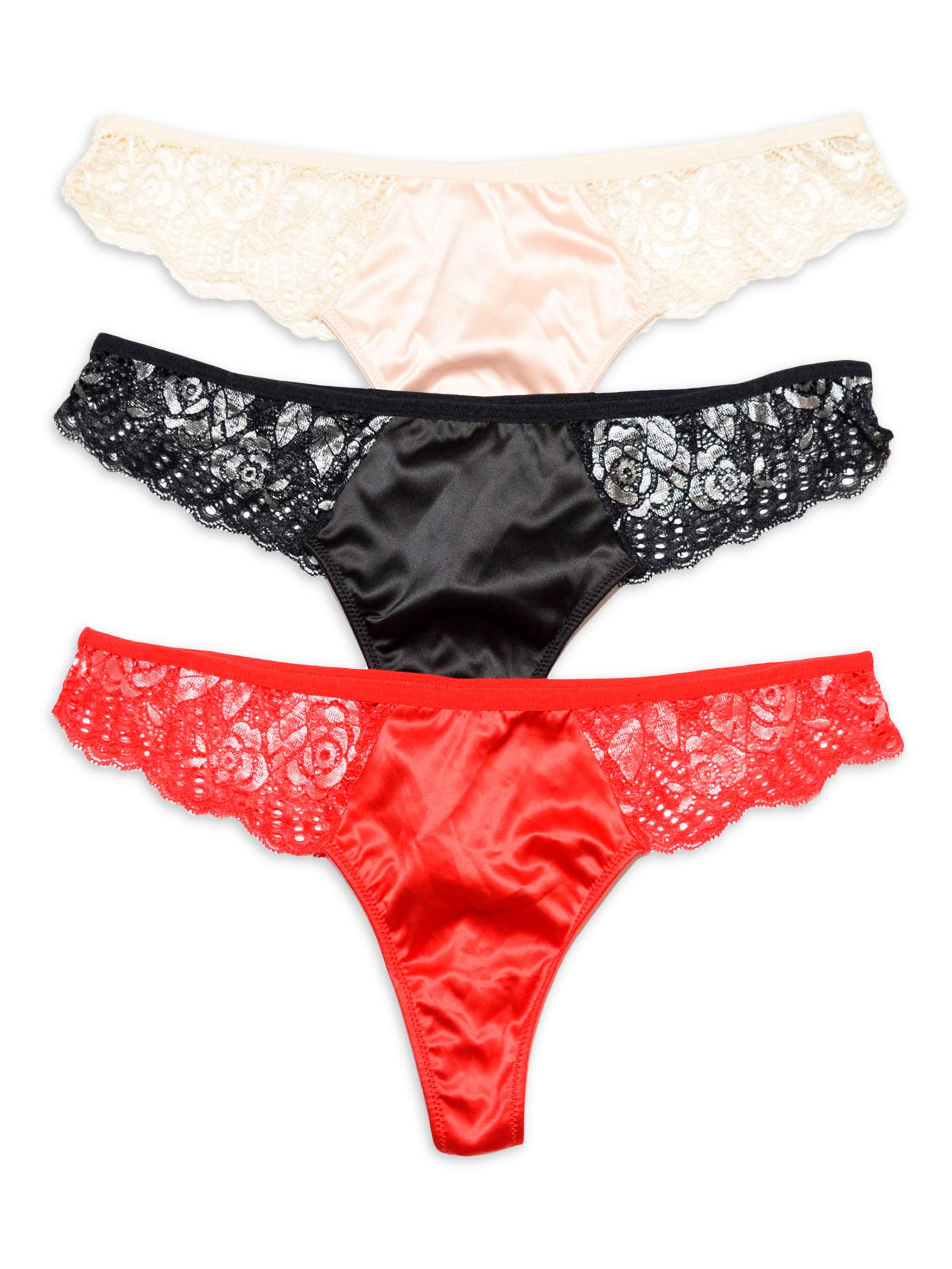BCBGMAXAZRIA Women's Micro & Lace Thong Panties, 3-Pack - Walmart.com