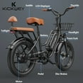 thumbnail image 4 of Kickwey LD20, Dual 2 Seater Electric Bike, 20'' Fat Tire 1500W Peak eBike, Max 50Miles 32MPH City Commuter Bicycle, 48V 20AH (960WH) Removable Battery, 4 of 14