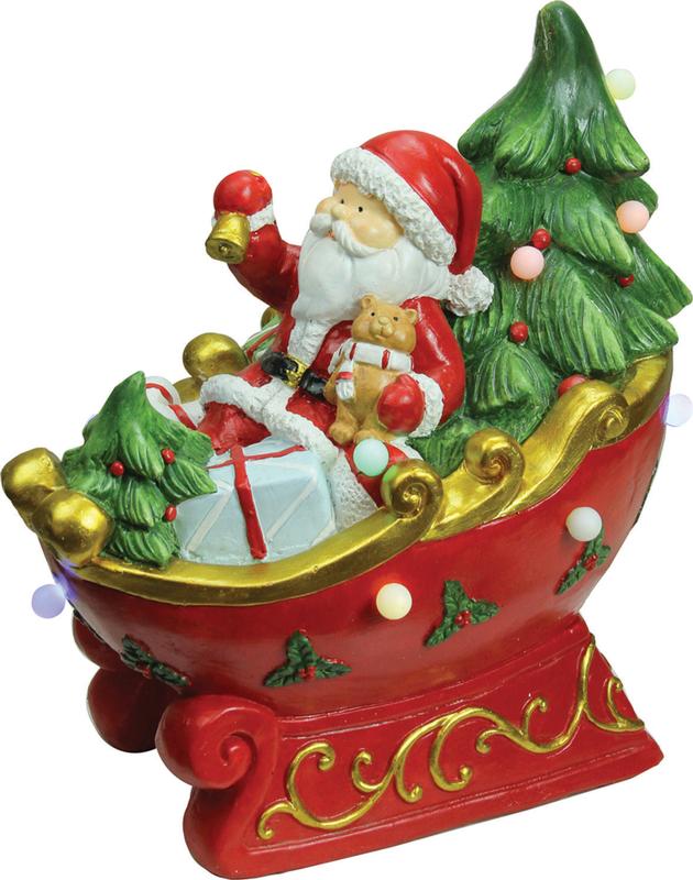 18" LED Lighted Santa in a Sleigh Musical Christmas Tabletop Decoration