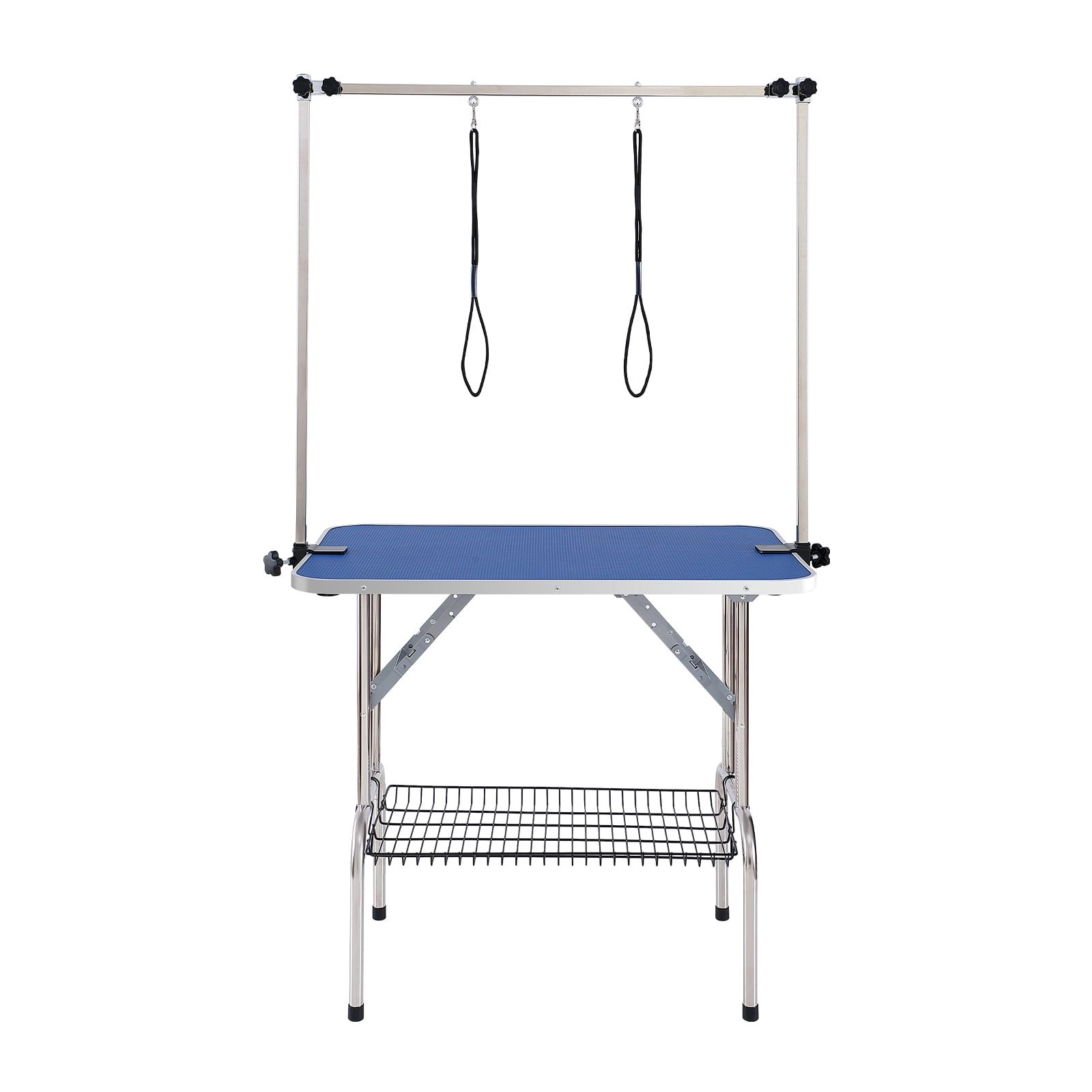 SKYSHALO Grooming Table for Pets, Dual Arm & Clamp Design, 36''x24'' Size, Collapsible Dog Styling Station, Ideal for Small to Medium Breeds, Includes No-Sit Support and Loop, Supports up to 330lbs