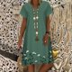 thumbnail image 2 of Vestidos casuales de verano para mujer Vestido suelto de manga corta con estampado floral de playa con cuello en V para mujer Pompotops ghjkhdj13462, 2 of 5