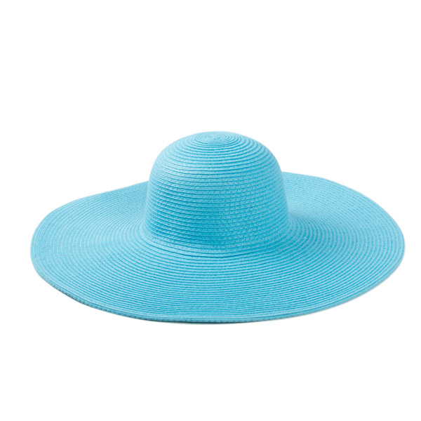Bowknot Straw Hat Floppy Foldable Roll 