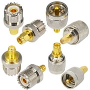 Onelinkmore 2 Set 4 Type SMA Female/Male to UHF/PL259/SO239 Female/Male RF Coax Coaxial Adapter Connector Kits (8pcs)
