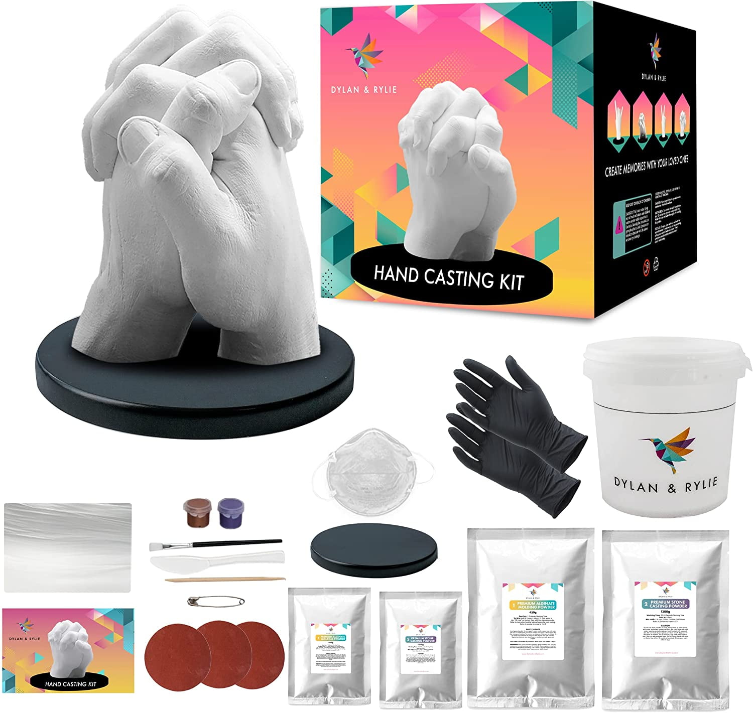 Edinburgh Hand Casting Kit for 2 Premium DIY Hand Hold Statue Casting