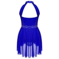 thumbnail image 4 of Kaerm Robe de Danse Lyrique Sans Manches pour Filles, Robe de Patinage Artistique, Justaucorps de Gymnastique Bleu 12, 4 of 6