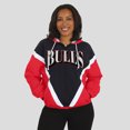 thumbnail image 4 of Women's WEAR by Erin Andrews  Black/Red Chicago Bulls Colorblock Full-Zip Hoodie Windbreaker Jacket, 4 of 5