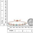 thumbnail image 3 of Gem Stone King 2.50 Ct Blue Apatite and E-F Lab Grown Diamond 18K Rose Gold Plated Silver Tennis Bracelet for Women (Fully Adjustable up to 9 inch), 3 of 3