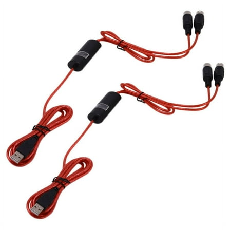 2X 5-Pin Midi to USB In-Out Cable Adapter Converter for Ios Laptop to Music Piano Keyboard