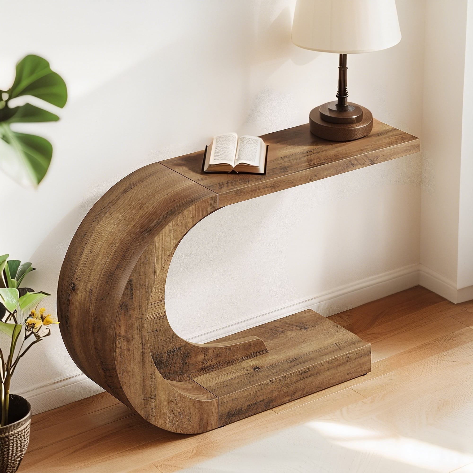 MAYEERTY 2-Tier Round Edge End Table with Open Shelf, Easy Assembly Labeled Parts Table