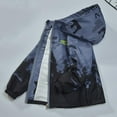 thumbnail image 4 of fnnxnal Big Boys' Blue 13T Cotton Jacket - Mountain Print Hooded Windbreaker, Versatile Outerwear for Active Play & Outdoor Activities, 4 of 6
