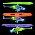 thumbnail image 2 of Kicko 2-Pack Flying Light-Up Ripcord Helicopter - Night Glow, Outdoor Play, Party Favor, 2 of 7