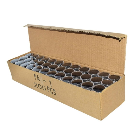 Wisewang 200 Pcs Petite Boîte d'Exposition Ample Étui à Pierres Précieuses Blanc avec Support Couvercle Transparent Vide Noir 3x3x1.6cm