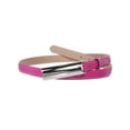 thumbnail image 1 of 3/4 Inch (19mm) Rectangular Stitching Feather Edged Skinny Faux Patent Leather Dress Belt, 1 of 2
