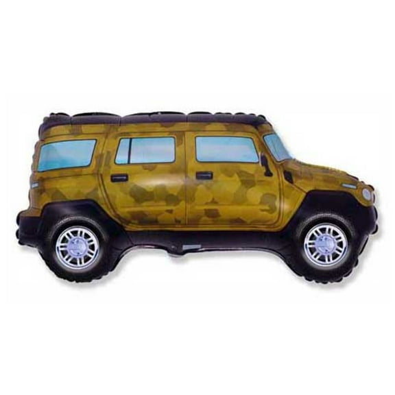 33 inch Four Wheel Driver - Camo Foil Mylar Balloon - Party Supplies Decorations