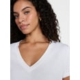thumbnail image 4 of Time and Tru Women’s V-neck Slub Tee with Short Sleeves, Sizes 1X-4X, 4 of 5