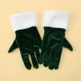 thumbnail image 4 of MIASHUI Women's Velvet Short Gloves with White , Christmas Party Gloves for Evening Events, Elegant Performance Gloves for Special Occasions Green, 4 of 4