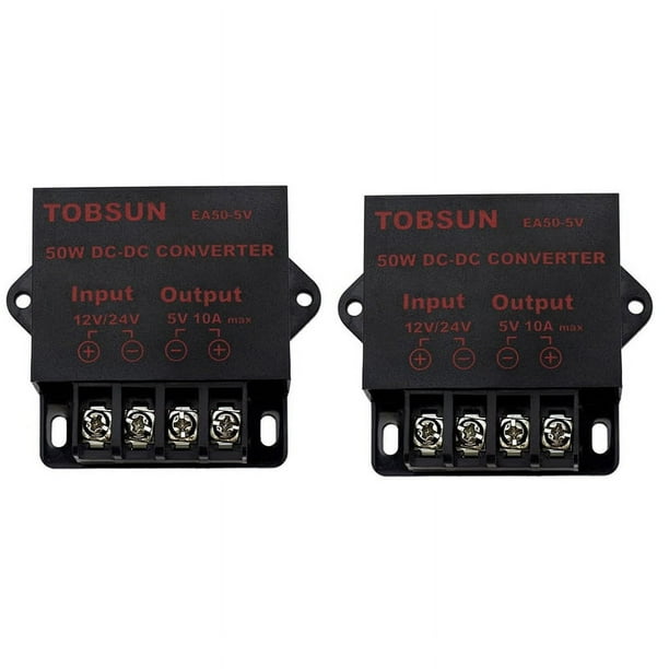 2X 24V / 12V Una 5V 10A 50W Coche LED Pantalla de Publicidad Fuente de Alimentación Convertidor DC Transformador
