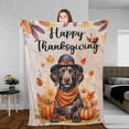 thumbnail image 3 of Happy Thanksgiving German Shorthaired Pointer Welcome Thankful Fall Autumn Pumpkin Cozy Fleece Blanket GSP Lover Dog Gift Warm Soft Throw Blanket - 02021, 3 of 5
