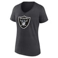 thumbnail image 2 of Women's Charcoal Las Vegas Raiders Primary Team Logo V-Neck T-Shirt, 2 of 3