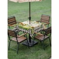 thumbnail image 4 of Outdoor Tablecloths with Umbrella Hole & Zipper, Sunflowers 54x54 Inch Square Tablecloths, Spring Farmhouse Vintage Truck Leaf Black Plaid Waterproof Table Cloth, Patio/Pool/Picnic Table Covers, 4 of 8