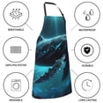 thumbnail image 5 of Kdxio Vintage Blue Pattern Whale Apron with Pockets Adjustable Kitchen Aprons for Men Women Waterproof Aprons for Cooking,Drawing,Crafting, Baking Household Cleaning, 5 of 5