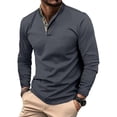 thumbnail image 1 of Fashnice Chemise Homme Manches Longues Col Polo Coupe Régulière T-Shirts de Travail Gris Foncé L, 1 of 6