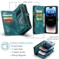 thumbnail image 3 of TECH CIRCLE Apple iPhone 14 Pro Case,iPhone 14 Pro Wallet Case with Card Holder Kickstand Zipper Pocket Lanyard Strap Wristlet PU Leather Flip Case Wallet for iPhone 14 Pro 6.7 inch,Green, 3 of 7