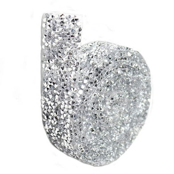 Pegatinas decorativas Bewildely de resina Cristal 1 Yarda 3,5 cm plateado