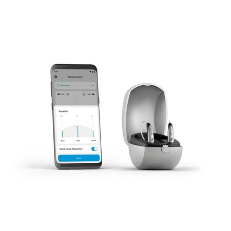 Sennheiser - All-Day Clear Slim - OTC Self-Fitting Hearing Aid for Mild to Moderate Hearing Loss – All-Day Wear & Bluetooth - Gray