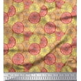 thumbnail image 1 of Soimoi Orange Cotton Duck Fabric Lemon Slice Vegetable Print Fabric by the Yard 42 Inch Wide, 1 of 3