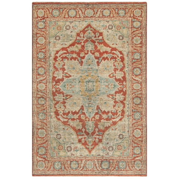 Safavieh  Hand-Knotted Izmir Hyong Traditional Wool Rug Red 6' x 9' 6' x 9'