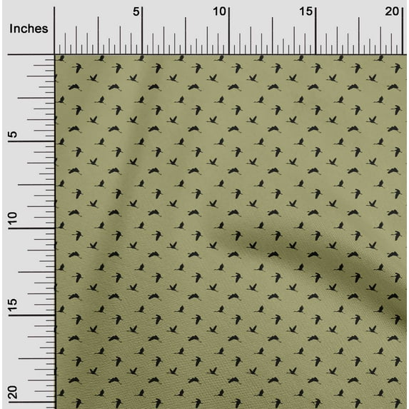 oneOone Cotton Cambric Fabric Stork Bird Print Fabric by The Yard 56 Inch Wide