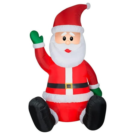 10' Inflatable Giant Christmas Santa Clau Sitting Yard Decoration 119216