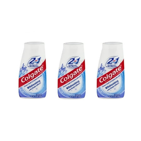 (3 Pack) Colgate 2-in-1 Whitening Toothpaste Gel and Mouthwash - 4.6