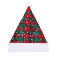 thumbnail image 2 of XWSHYW Decoraciones Navideñas Gorro Navideño a Cuadros Rojos Gorro Grueso y Copos de Nieve Dorados Gorro y Decoración Navideña, 2 of 6