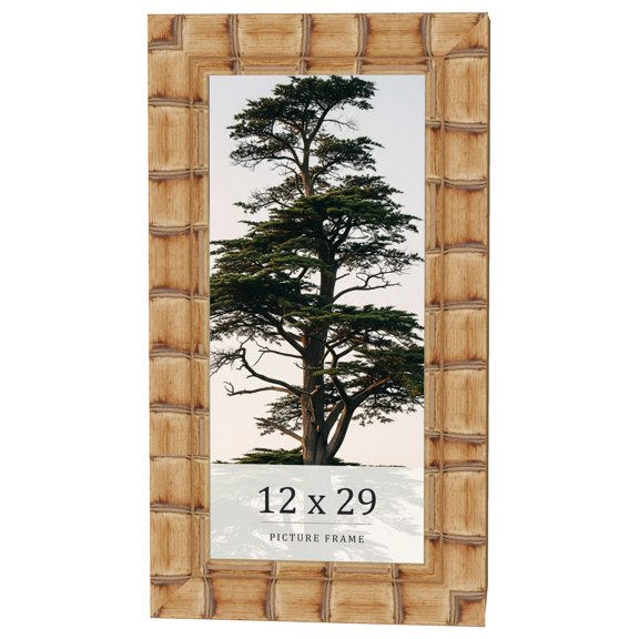 12x29 Frame Beige Real Wood Picture Frame Width 3 inches | Interior Frame Depth 0.5 inches |