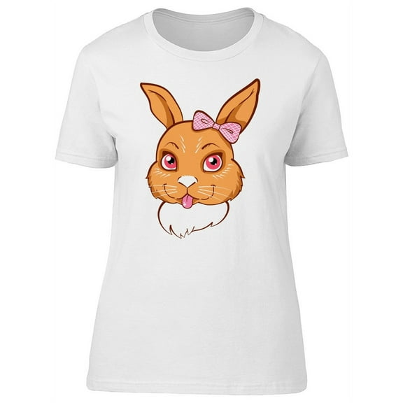 Ginger Bunny With Bowknot T-Shirt Women -Image by Shutterstock, Female Medium