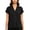 Black, variant on Women's Polyester Blend Collared Rolled Cuff Short Sleeve Button Down Blouse Solid Color Spring Summer Casual Tops for Everyday Wear S-XXL