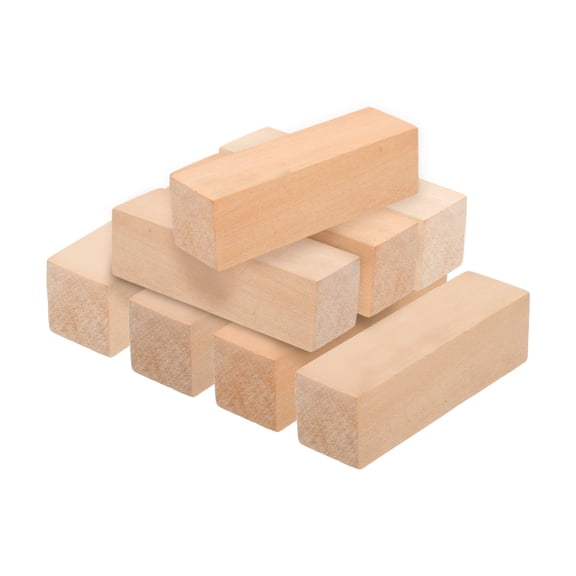 8Pcs Basswood Carving Block, 1.2"x1.2"x4" Square Wooden Dowels Blocks
