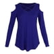 thumbnail image 3 of Camiseta de Cuello Ligera Cruzado Mujer Baoblaze Manga Corta Abajo Lazo Atractiva Azul L, 3 of 8