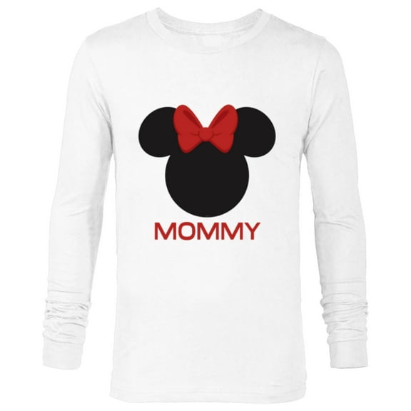 Disney Minnie Mouse Mommy Mom Red Bow Family Mother’s Day - Long Sleeve T-Shirt for Men - Customized-White
