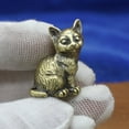 thumbnail image 5 of Brass Cat Figurine statuette Animal Figurines kitten Toy Home Desktop Decoration, 5 of 8