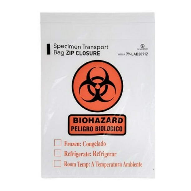 AMZ Specimen Transport Bags 9 x 12. Pack of 1000 Zip Lock Biohazard Lab Bags with Document Pouch