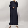 thumbnail image 2 of Sexlip Womens Crew Neck Pocket Loose Longline Kaftan Dress Soft Breathable Modest Casual Daily Dress Black XL, 2 of 6
